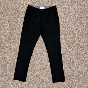 ESSYSHE Men’s Skim Fit Flat Front 28Wx30L Stretch Black Wrinkle Free Pants